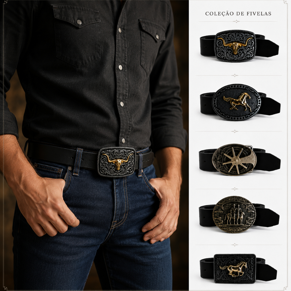 Cinto Country Adulto Fivela Cowboy Rodeio UNissex