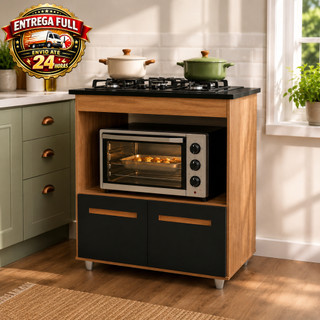 Balcão Cooktop Para Cozinha Elisa 4 e 5 Bocas com 2 Portas Compacto - Armario Resistente Balcão - TrialMoveis