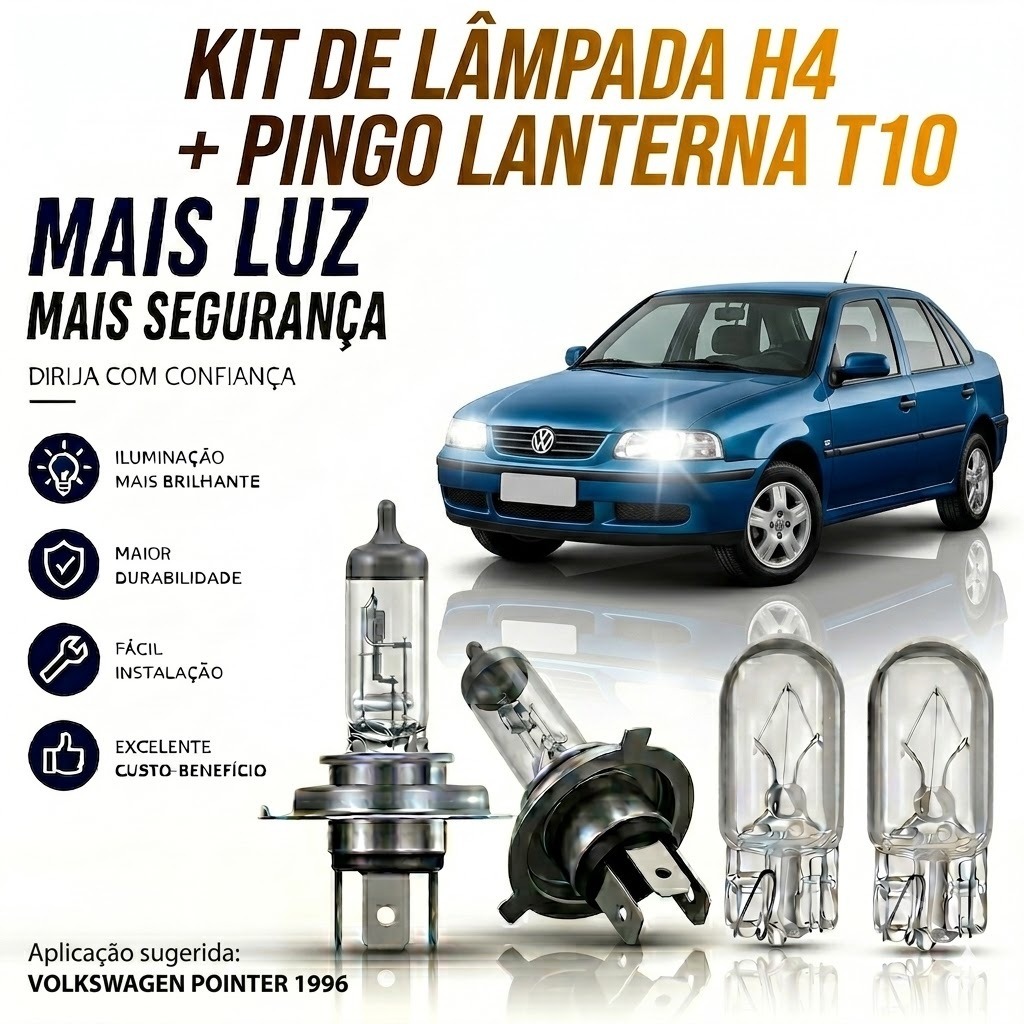 Lâmpada farol BAIXO / ALTO + LANTERNA POINTER 1994 ATÉ 1996