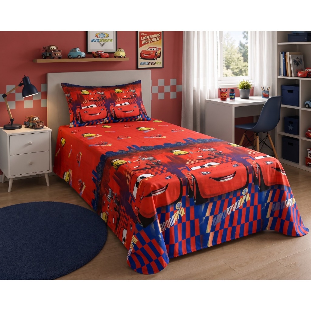 Kit Lençol Infantil Solteiro Porta Travesseiro 2Pçs Estampado Disney Marvel