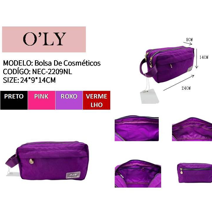 Bolsa de Cosméticos O'LY Necessaire de Viagem Organizadora 4 Tipos de Material Impermeável