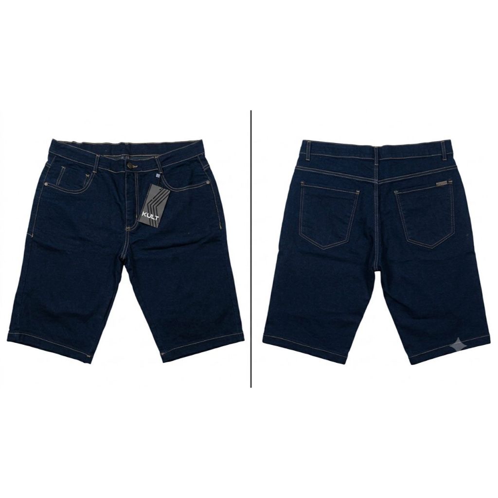 Bermuda Jeans Masculina Kult Tradicional Premium Confortável Com Lycra Elastano Shorts Masculino Casual Promoção