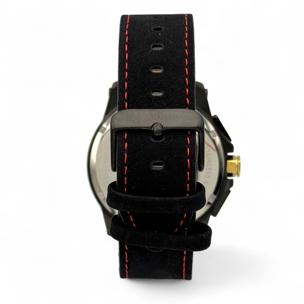 Relógio Masculino Seculus Upper Sapphire Cronógrafo Preto Dourado Aço Inox Pulseira Couro Original 20923GPSVSC4 — imagem 2 de 2