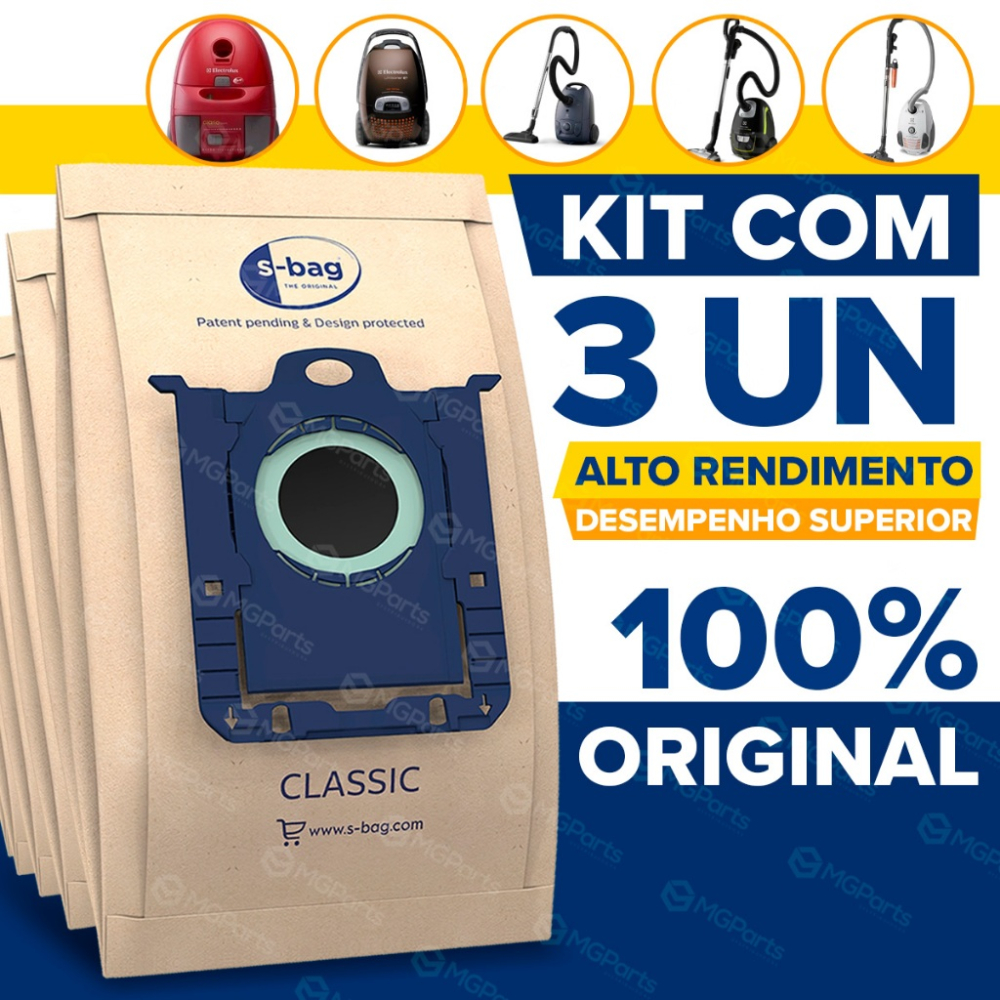Sacos Descartáveis Aspirador Electrolux Original CLARIO CLASSIC SILENCER JETMAXX ULTRASILENCER ULTRAONE EQUIPT