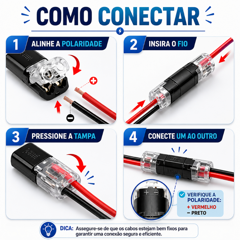 Conector Automotivo Elétrico À Prova D'água 2 Pinos Com Terminais Cabo e Fio — imagem 2 de 2