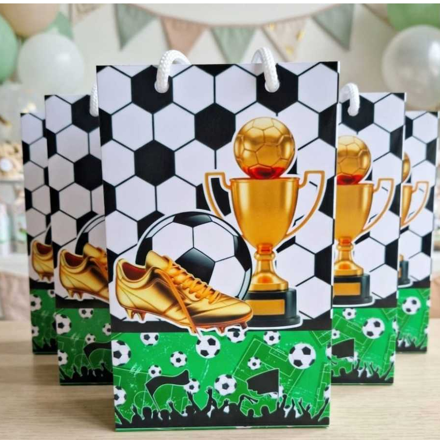 Sacolinhas Personalizadas tema Futebol - Lembrancinha | Pegue e monte | Sacolinha surpresa P