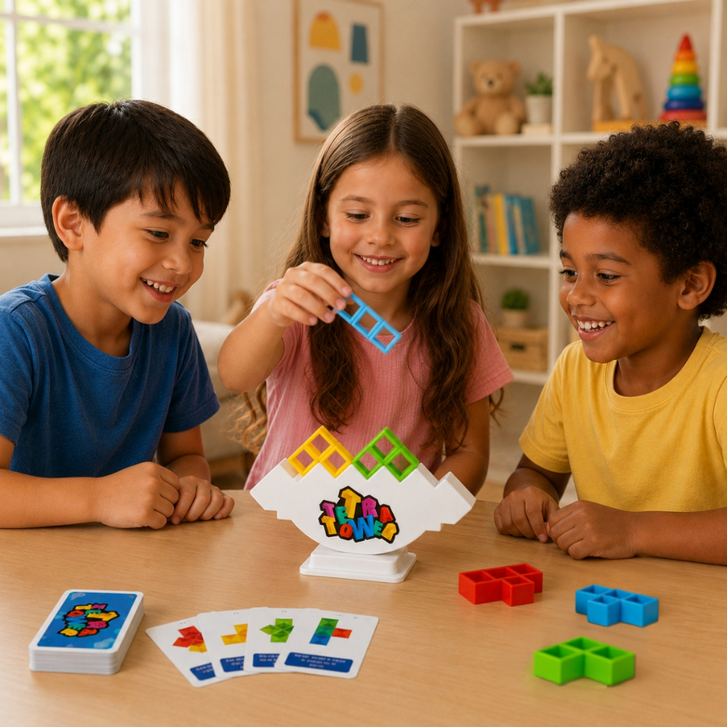 Brinquedo Jogo Infantil Torre Tetra Equilíbrio Desafio Caiu Perdeu Jogo Educativo Para Crianças - Castela