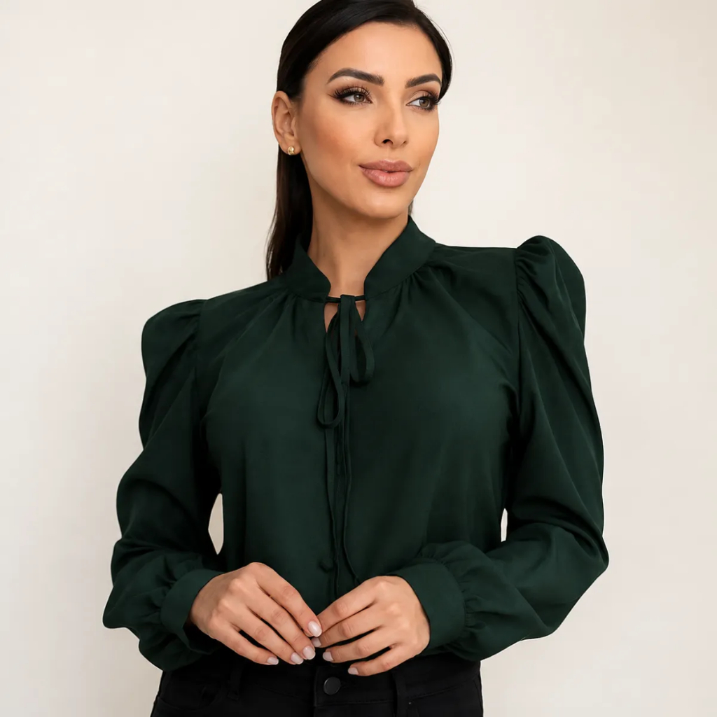Blusinha Manga Longa Renda Moda Evangélica