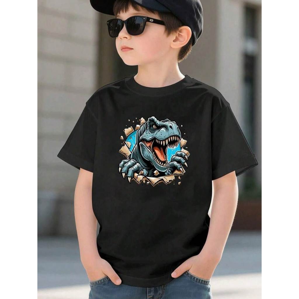 Camisa Dinossauro Infantil Para Meninos Camiseta 100% Algodão Tecido Macio Confortável ENVIO IMEDIATO A PRONTA ENTREGA