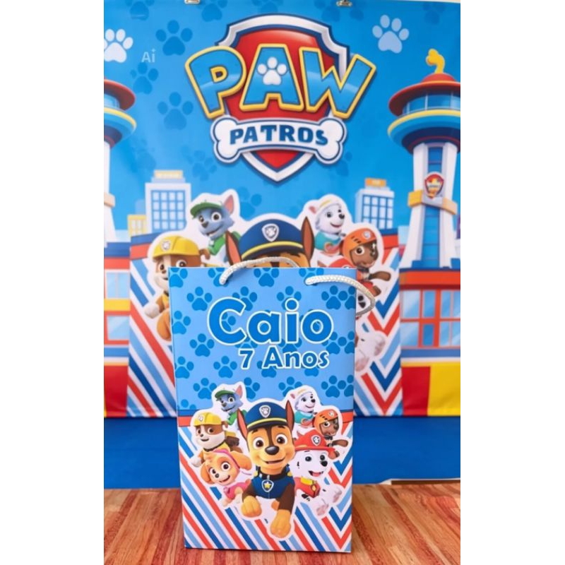 Sacolinha Surpresa - Patrulha Canina - Qualquer tema - Sacola Lembrancinha - Personalizados Aniversario Festa
