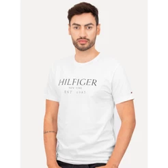 Camiseta Tommy Hilfiger Original Masculina Big Logo Est.1985 Branca