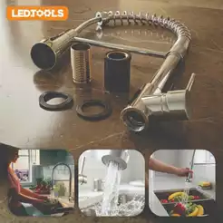 Torneira Cozinha Monocomando Misturador Com Mola Spray Inox 304 Extensor