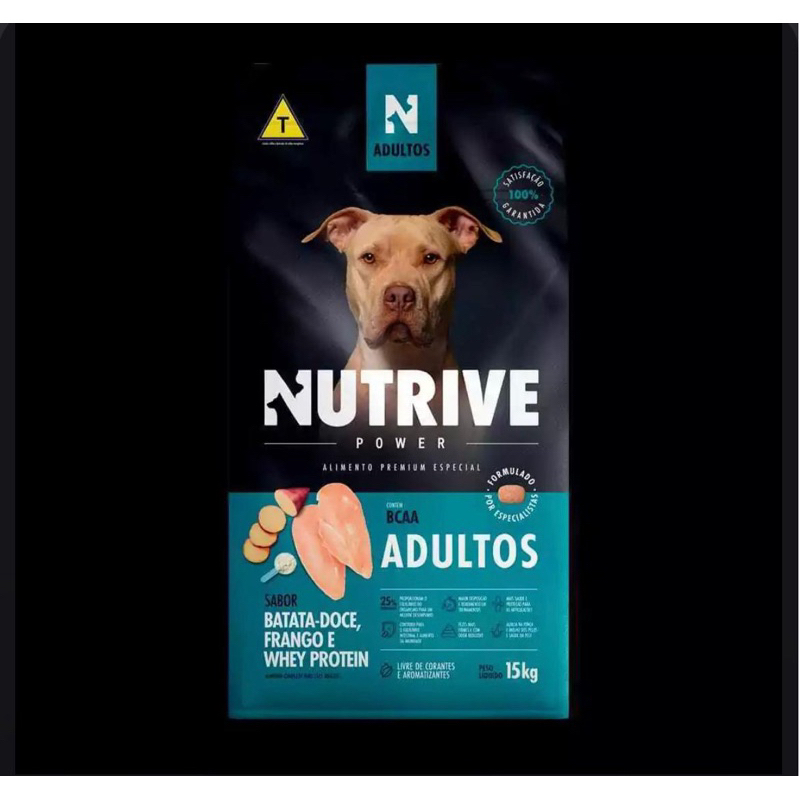 Ração Nutrive Power 15kg é um alimento premium especial indicado para cães adultos ativos e de médio ou grande porte.