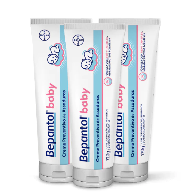 Kit 3un Creme Preventivo de Assaduras Bepantol Baby 120gr Cada