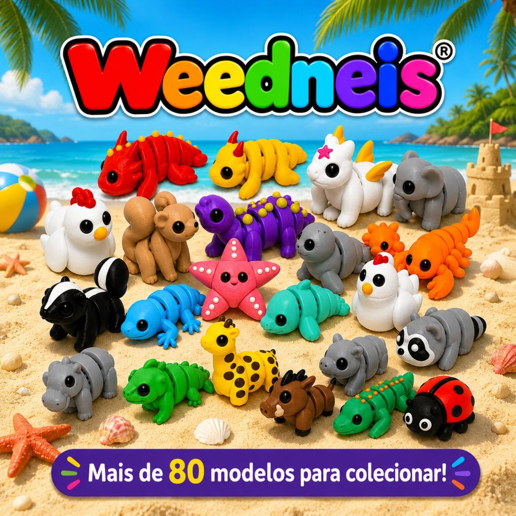 Kits Sortidos - Weedneis Wiggles Mini Animais Flexíveis - Kits 12/16/24/32 unidades Bixinhos Lembrancinha Antiestresse
