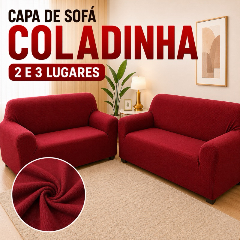 Kit Capa Forro de Sofá Elástica Coladinha Em Malha Gel 2 e 3 Lugares Ligadinha Protetora Ajustável