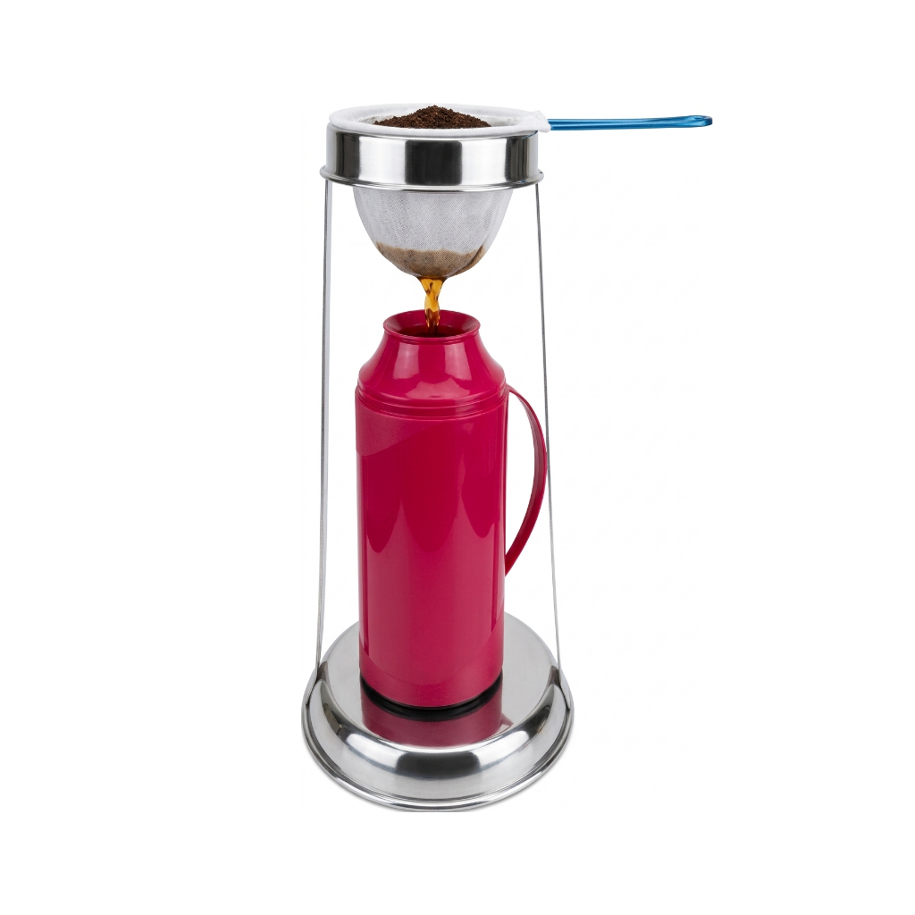 Passador De Café 43CM Tradicional Em Alumínio com filtro Coador De Pano grátis