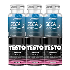Kit 3x Testo Feminy + 3x Seca Noite (sem Cafeína) | Produção Natural e Relaxamento - Body Nutry