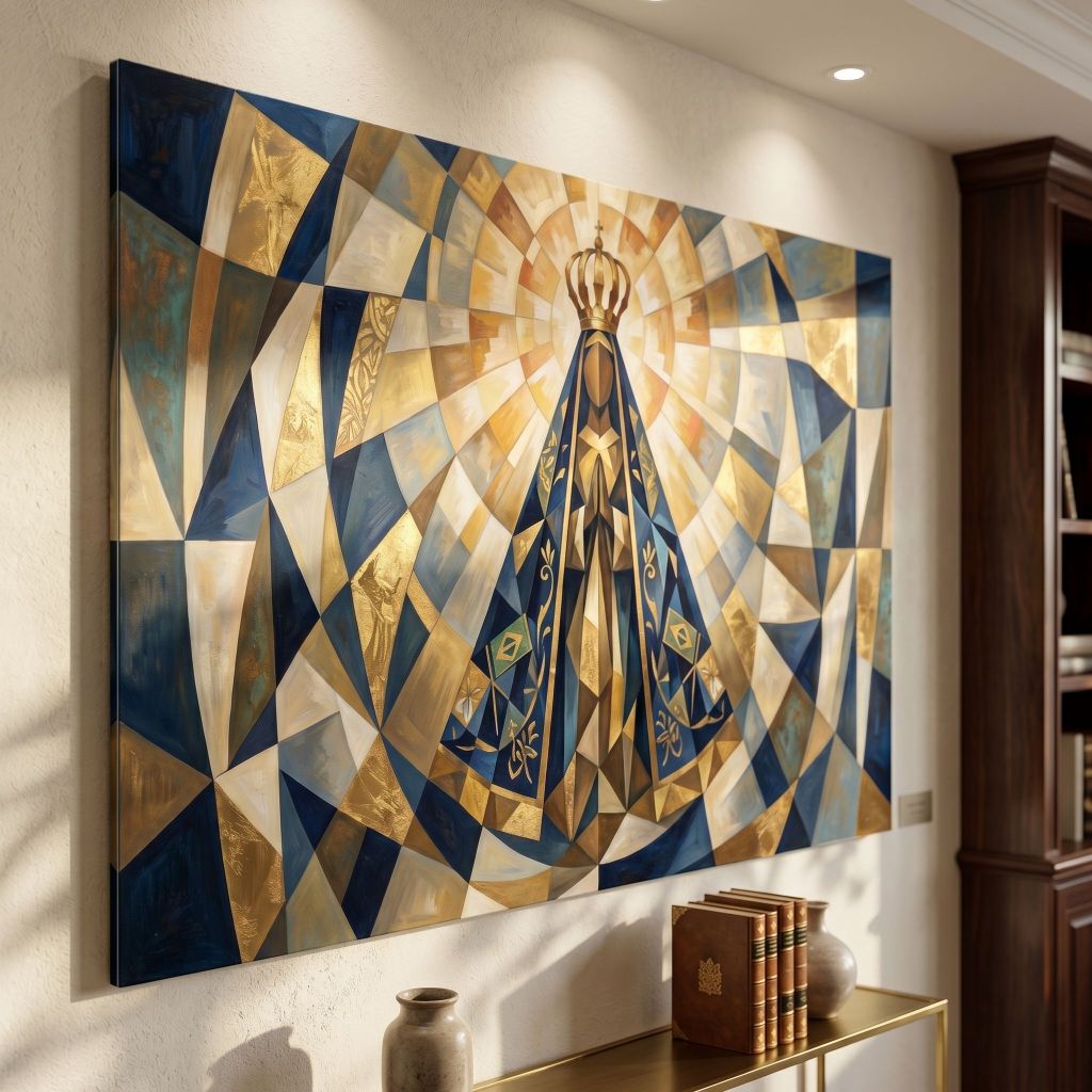 Quadro Decorativo Nossa Senhora Aparecida Decoração Católica Religiosa para Quarto Sala Decoração
