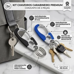 Chaveiro Mosquetão Luxo Modelo 8034 - Unidade