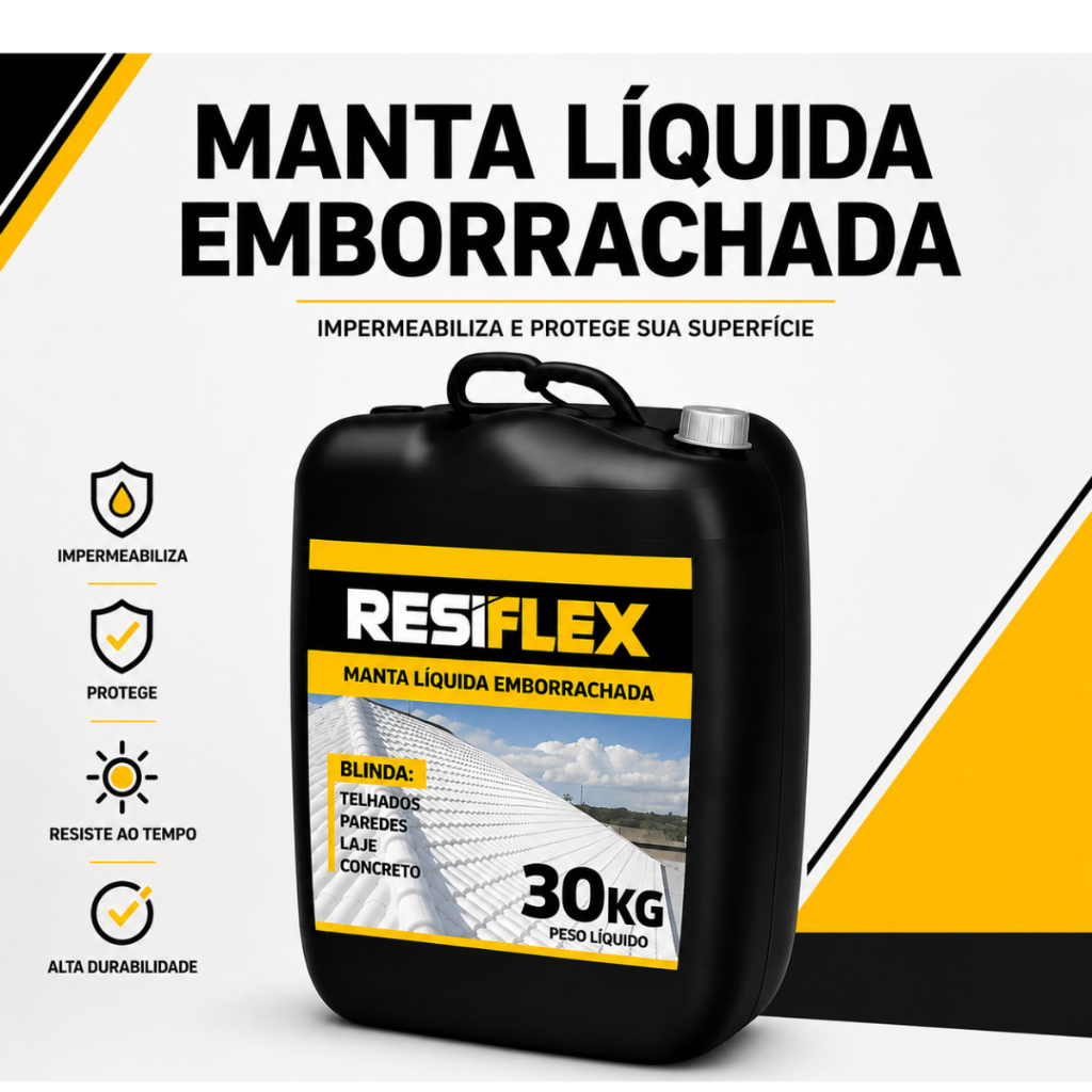 Manta Líquida 30Kg Impermeabilizante Emborrachado Para Telha Laje Parede