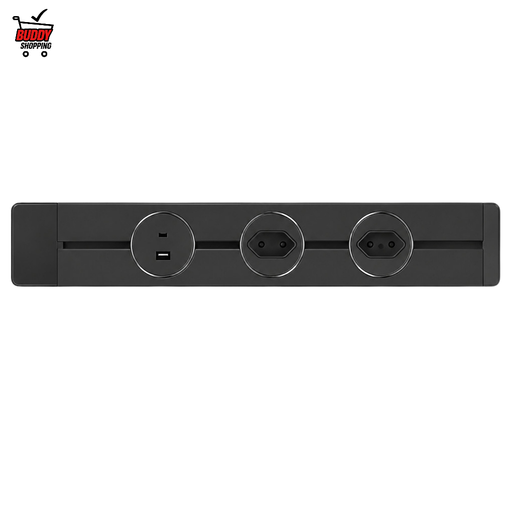 Trilho Eletrificado Tomada Sobrepor 32A Com USB Type-C Bivolt Alumínio