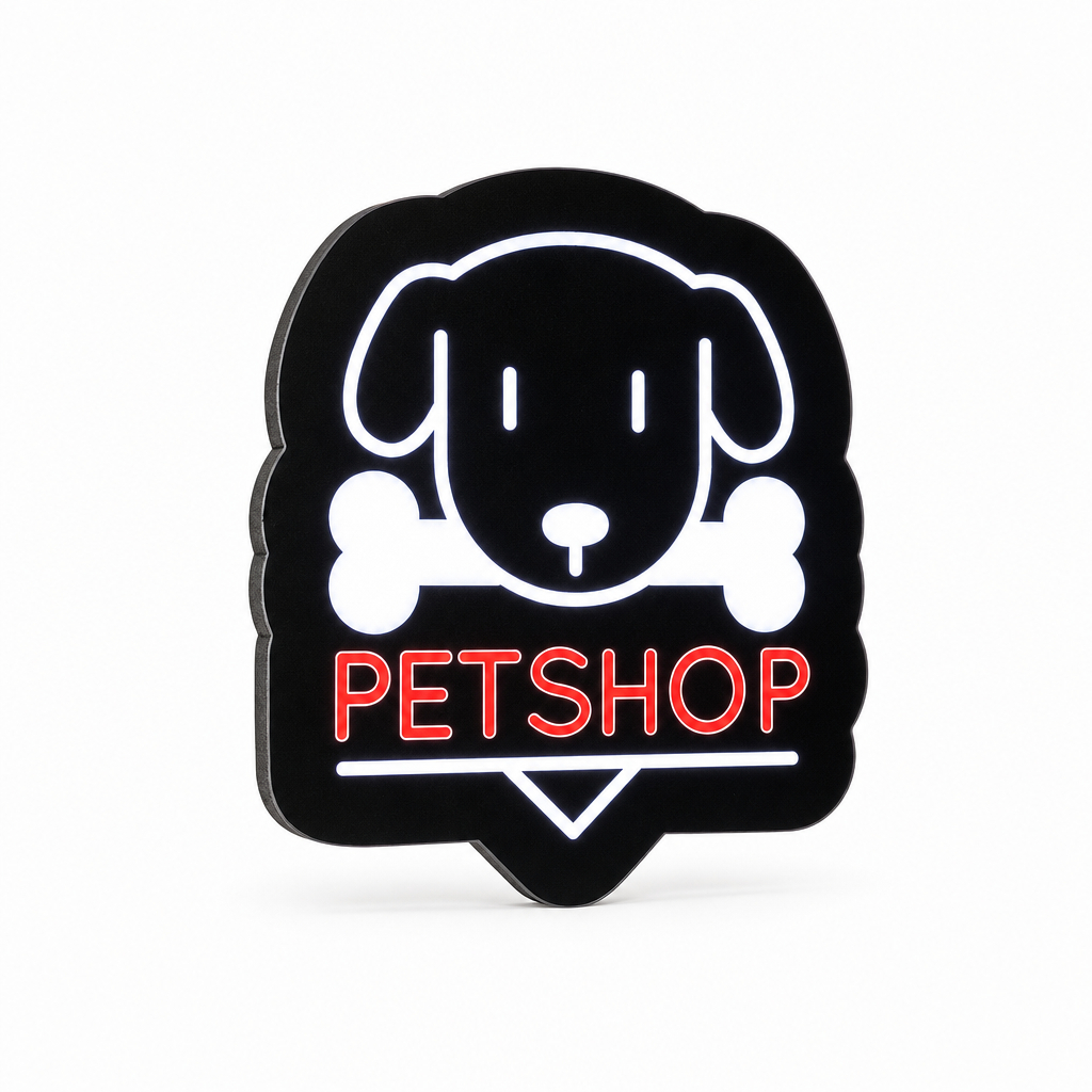 Letreiro Led Luminoso Pet Shop - Decoração Pet Shop