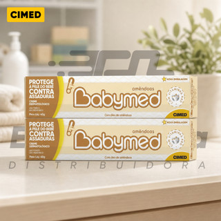 Kit C/2 Creme pomada para assadura Babymed Amêndoas hidratação vitamina E e A Bebê criança Cimed 45g