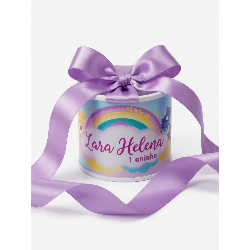 Kit Tubolatas Personalizadas 5x6cm – Tema Ursinhos Carinhosos | Lembrancinha de Aniversário e Maternidade