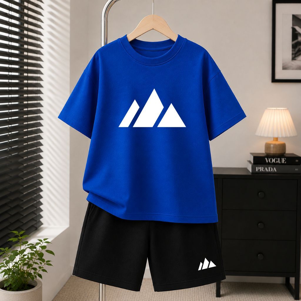 Conjunto Esportivo Menino Camiseta+Short Moletinho em Algodão Premium Moderno Envio Rápido
