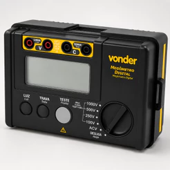 Megômetro Digital 1000V Medidor de Resistência de Isolamento CAT III 600V com Bolsa