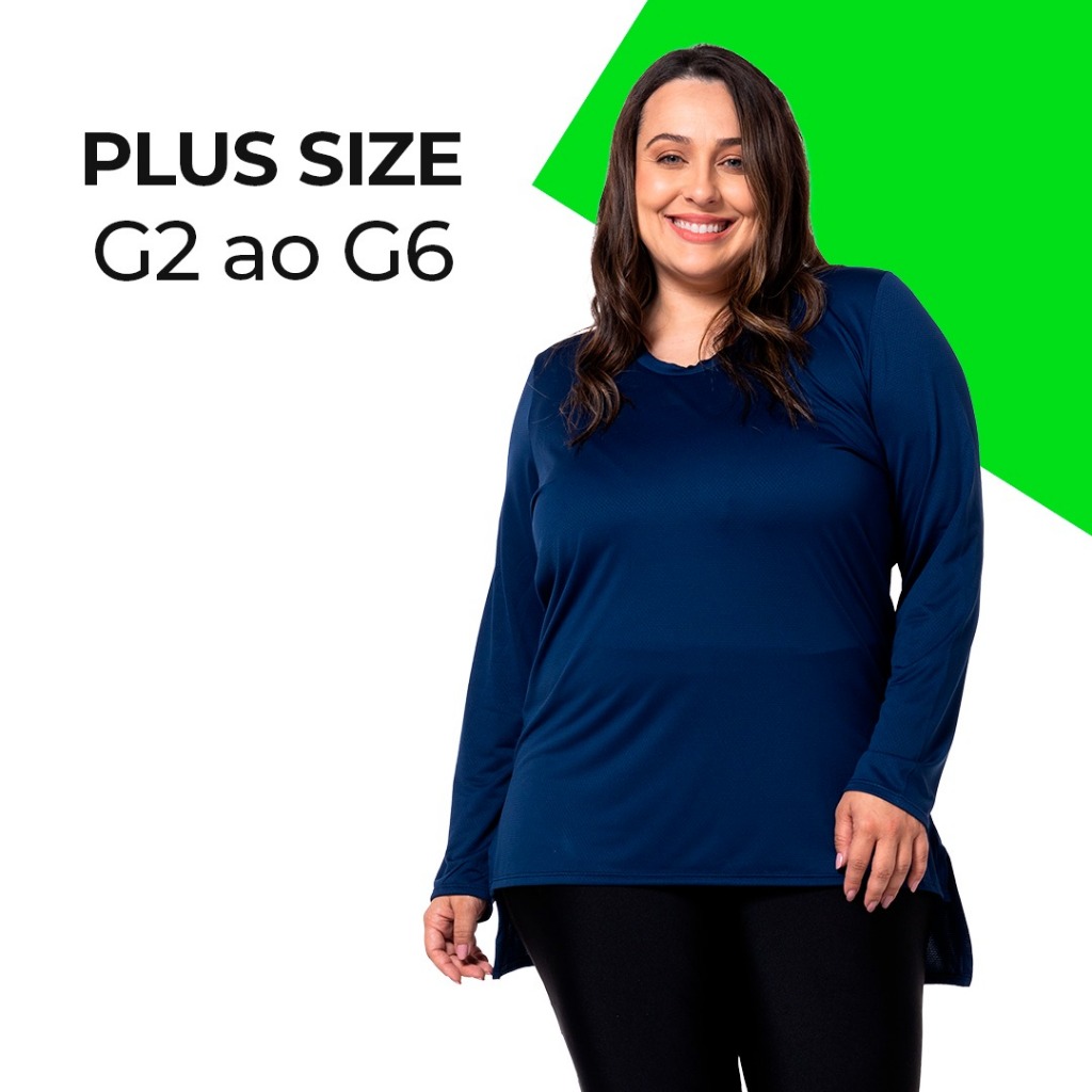 Blusa mullet plus size fitness academia sobre legging manga longa dry fit