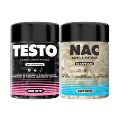 Kit Testo Feminy 60 Cápsulas + NAC 60 Cápsulas N-Acetil Cisteína 600mg | Mais Vitalidade -Body Nutry