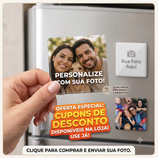 Foto Ímã de Geladeira Personalizado 5x5cm | Lembrancinha Criativa | Brinde Personalizado | Foto Presente | Logomarca