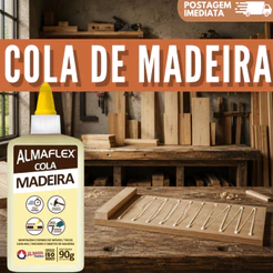 Cola de Madeira 90g 250g PVA Almaflex Extra forte Papelão Tecido Reparos MDF Artesanato Marcenaria