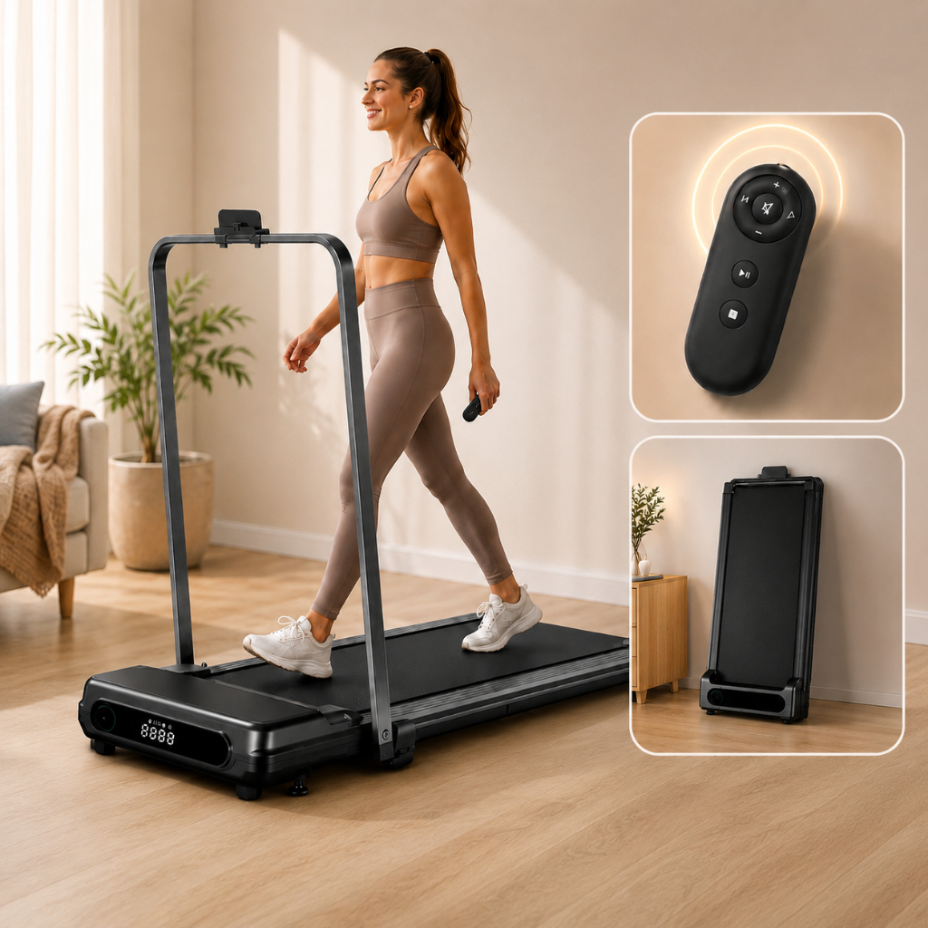Esteira Ergométrica Silenciosa Dobrável Motor 2.0HP Suporta 120kg com Controle Remoto