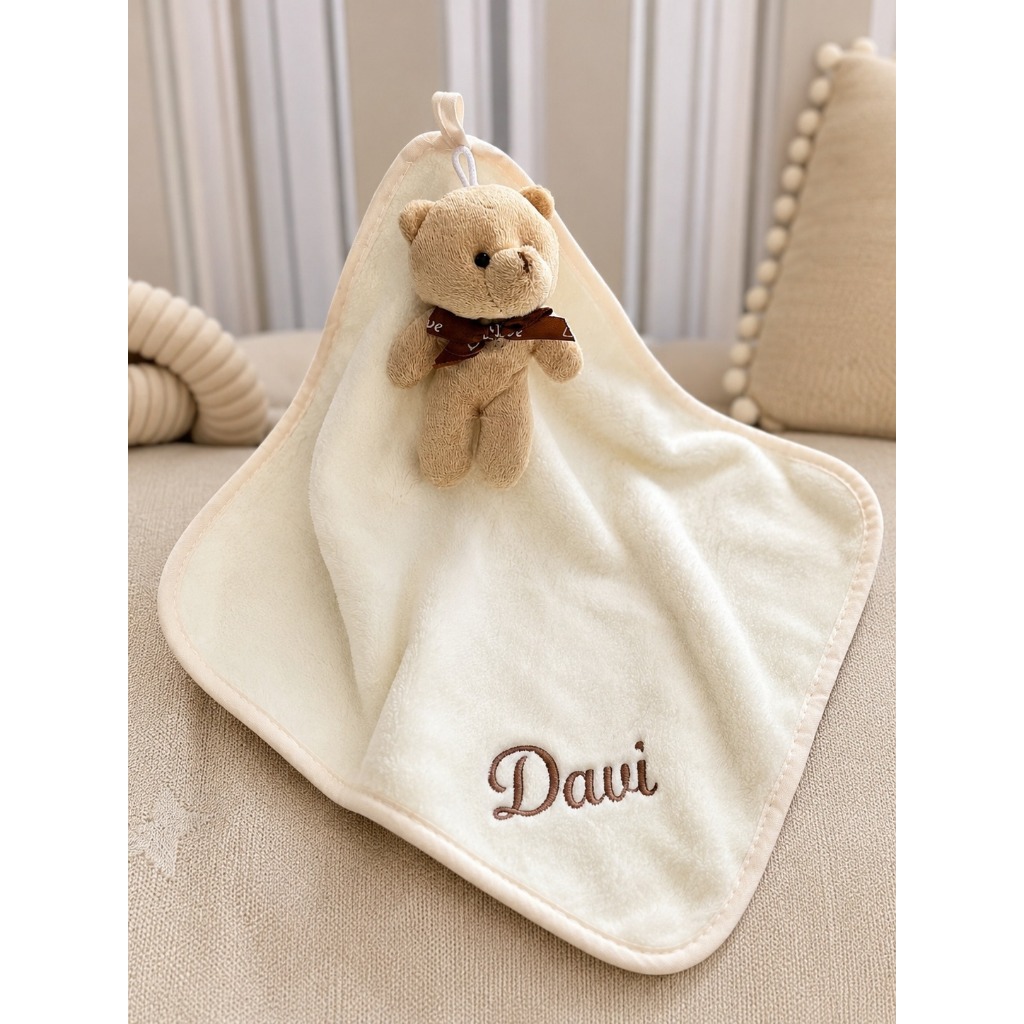 Fralda Naninha Personalizada para Bebê com Nome Bordado | Enxoval de Bebê | Presente Maternidade — imagem 2 de 2