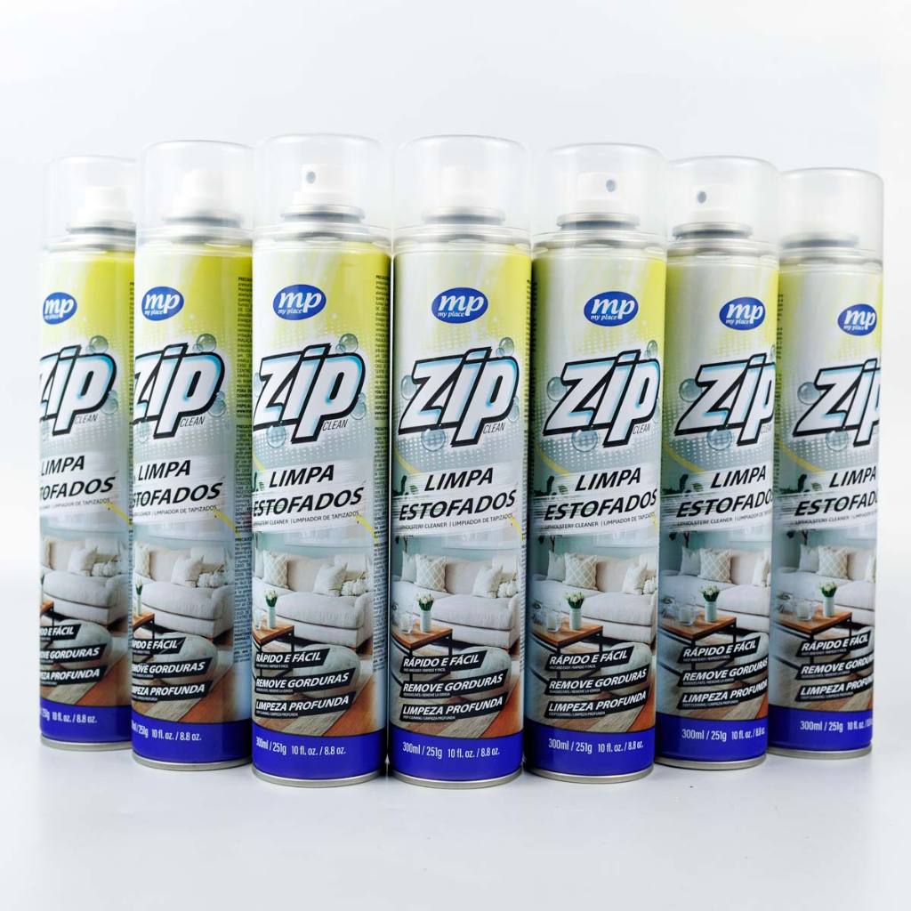 KIT 7 LIMPADORES A SECO de Estofados, Carpet e Teto de Veículos ZIP Mundial Prime 300ml SOFÁS, COLCHÕES E TAPETES