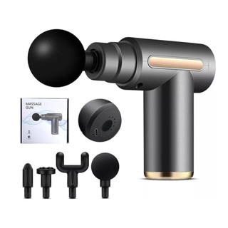 Pistola Massageadora Muscular Massage Gun Recarregável 4 Ponteiras Alívio da Dor Relaxamento