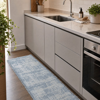 Tapete para Cozinha Passadeira Grande 1,50 x 0,45m 100% Algodão Artesanal com Franja Pode Lavar na Maquina