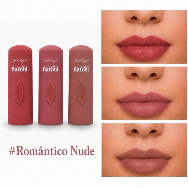 KIT Amor Anjo batom Matte aveludado - Hidratante, Antiaderente, Longa Duração, — imagem 2 de 2