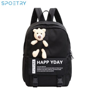Mochila Feminina Escolar Passeio Coreano Grande Capacidade Com Corda
