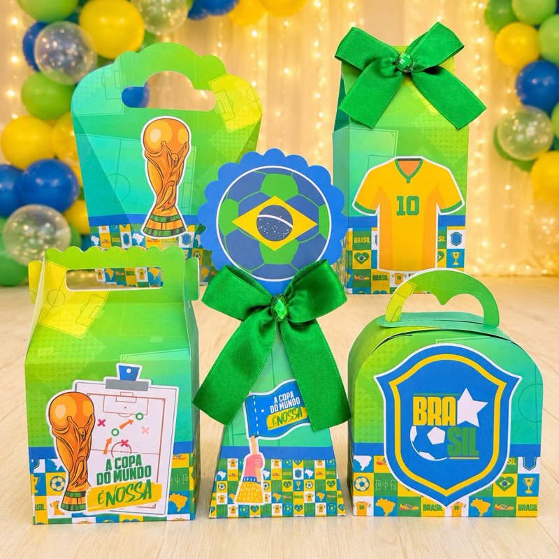 Kit Festa COPA DO MUNDO BRASIL FUTEBOL Caixinhas para festa infantis lembrancinhas de aniversario mimos decoração person
