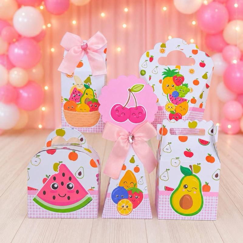 Kit Festa Frutinhas Caixinhas para festa infantis lembrancinhas de aniversario mimos decoração personalizados do tema