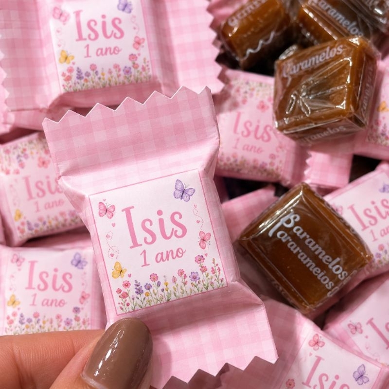 Balinha Caramelo personalizada - Balinha Nascimento, Chá de bebê, Aniversário