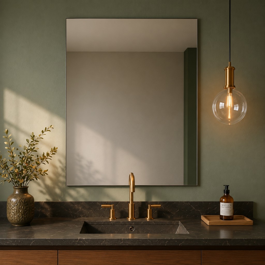 Espelho Retangular 70x50cm Design Moderno Luxo Decorativo Quarto Sala Banheiro com Suporte