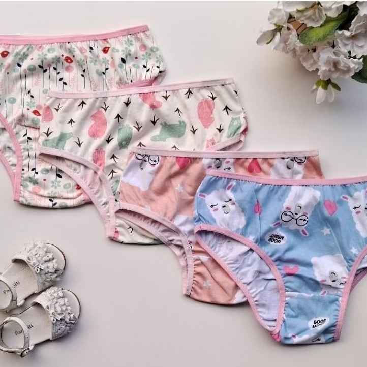 Kit 3 Calcinhas Infantil Menina 100% Algodão Premium Confortável Respirável Antialérgica Roupa Íntima Infantil