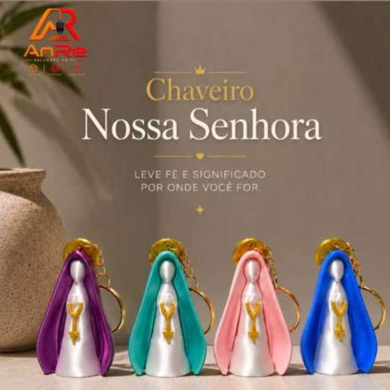 Chaveiro Nossa Senhora Aparecida 3D Religioso Católico Personalizado Diversas Cores