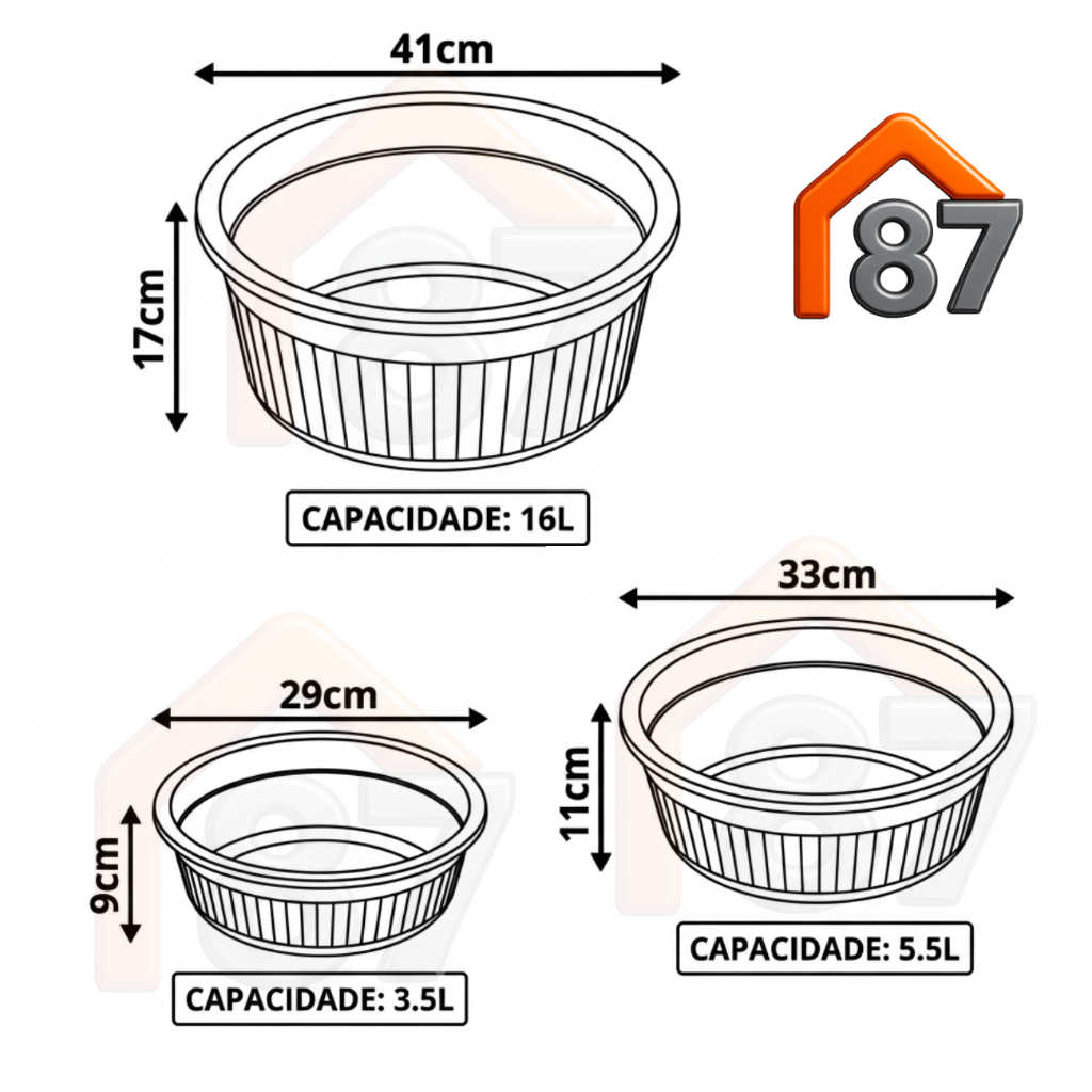 Bacia Organizadora Limpeza Grande Média Pequena — imagem 2 de 2
