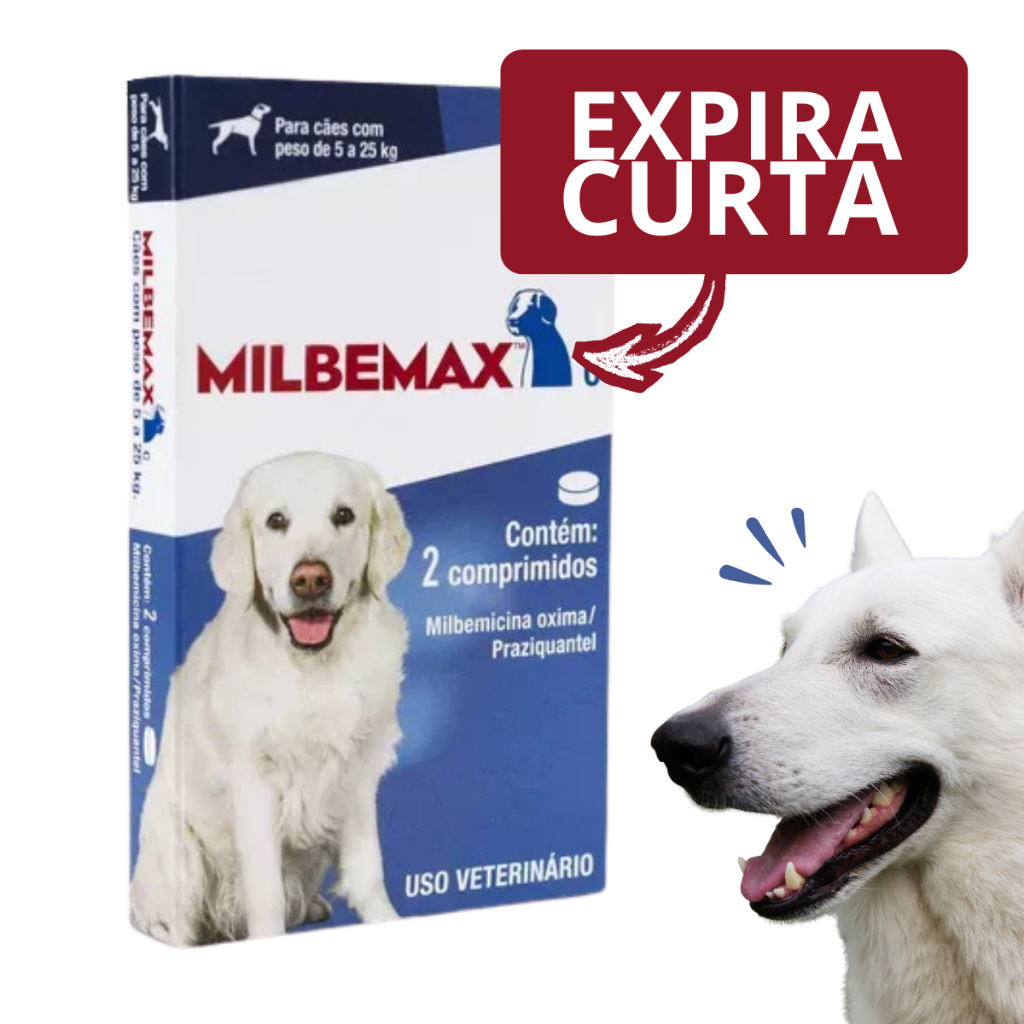 Milbemax C para Cães de 5 a 25 Kg Elanco Vermífugo - 2 Comprimidos